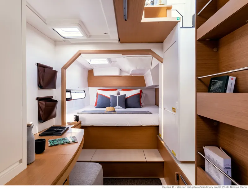 Slide: The Image of Interior of Excess 11 yacht, modern bedroom design, 2026 model. - 9