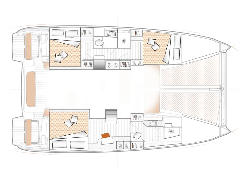 Slide: The Image of Floor plan of Excess EXCESS 11 catamaran, model year 2026. - 13