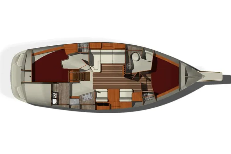Slide: The Image of Manufacturer Provided Image: 2025 Island Packet 349 sailboat interior layout, featuring spacious cabins and modern amenities. - 20
