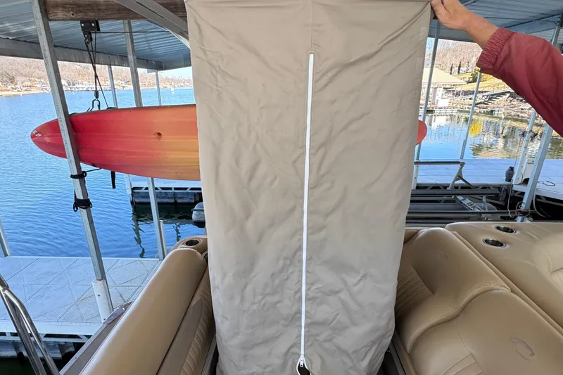 Slide: The Image of Beige leather seating on 2011 Crest 250SLR Caribbean boat, showcasing elegant design. - 20