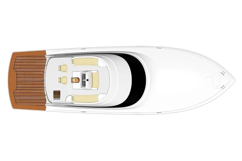 Slide: The Image of Manufacturer Provided Image: Top view of 2026 Viking 58 Convertible yacht layout with spacious deck. - 18
