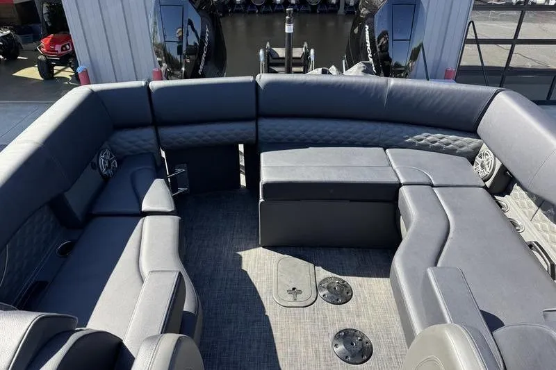 Slide: The Image of Luxurious seating on 2026 Godfrey Sanpan 2700 ULW pontoon boat. - 32
