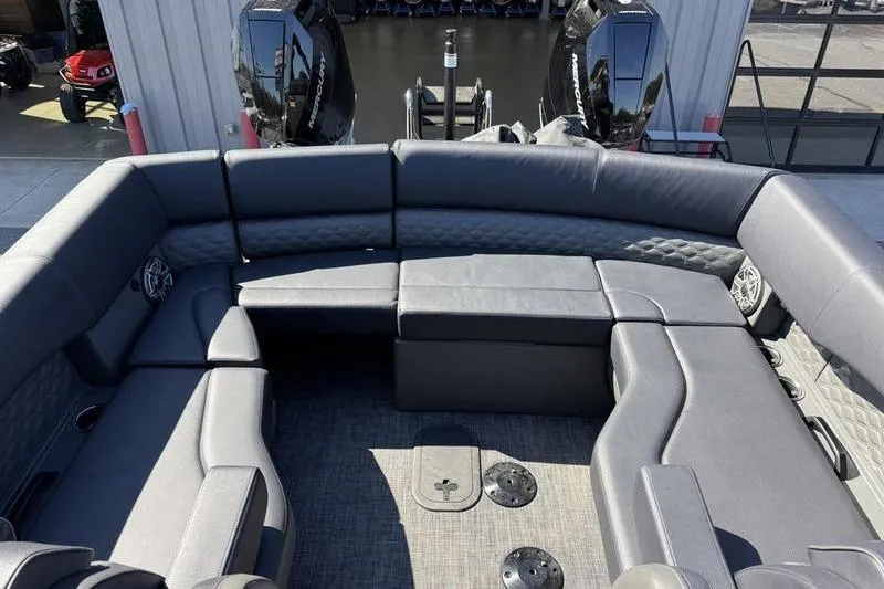 Slide: The Image of Luxurious seating area on 2026 Godfrey Sanpan 2700 ULW pontoon boat. - 35