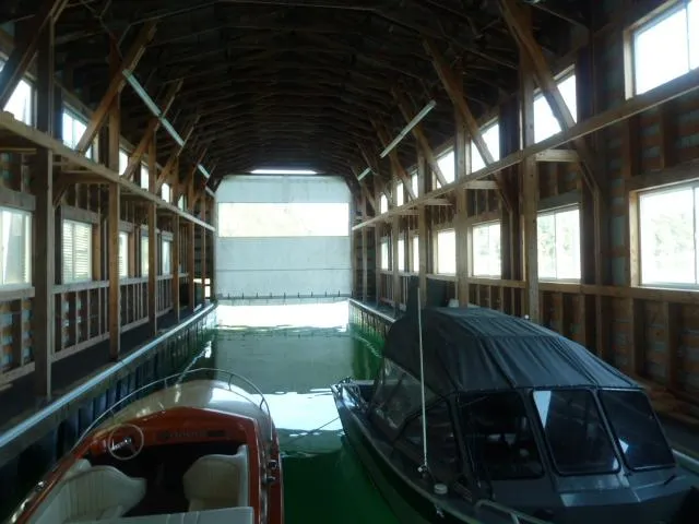 Slide: The Image of Interior of a Custom Boathouse with two boats, built in 2015. - 8
