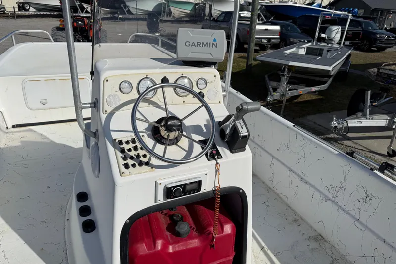 Slide: The Image of 2006 Carolina Skiff 1980 DLX boat console with Garmin navigation system. - 20