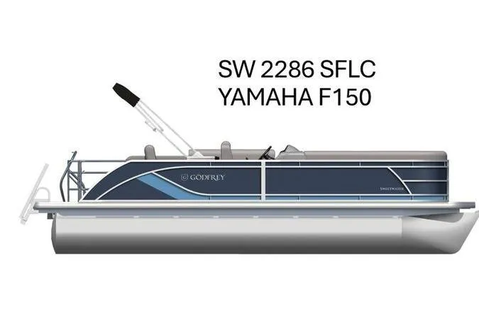 The Image of 2026 Godfrey Sweetwater 2286 SFL pontoon boat with Yamaha F150 engine. - 0