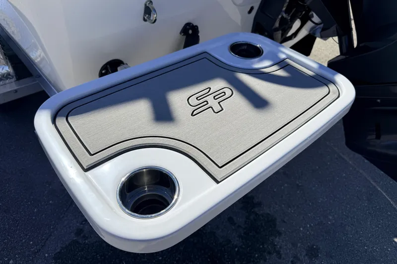 Slide: The Image of 2025 Sea Pro 225FLX Sandbar boat swim platform with cup holders. - 11