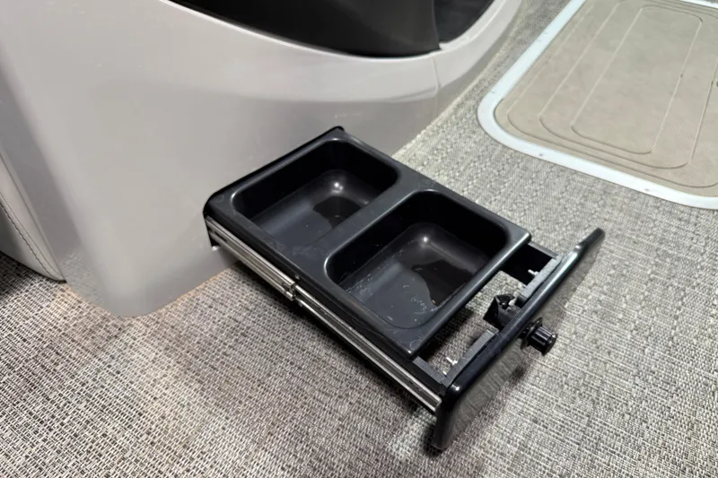 Slide: The Image of 2024 Barletta Cabrio C22UC dashboard with illuminated gauges and sleek design. - 24