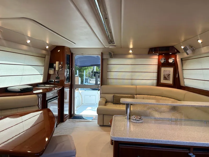 Slide: The Image of Interior of 2009 Riviera 47 Enclosed Flybridge Series II yacht. - 12