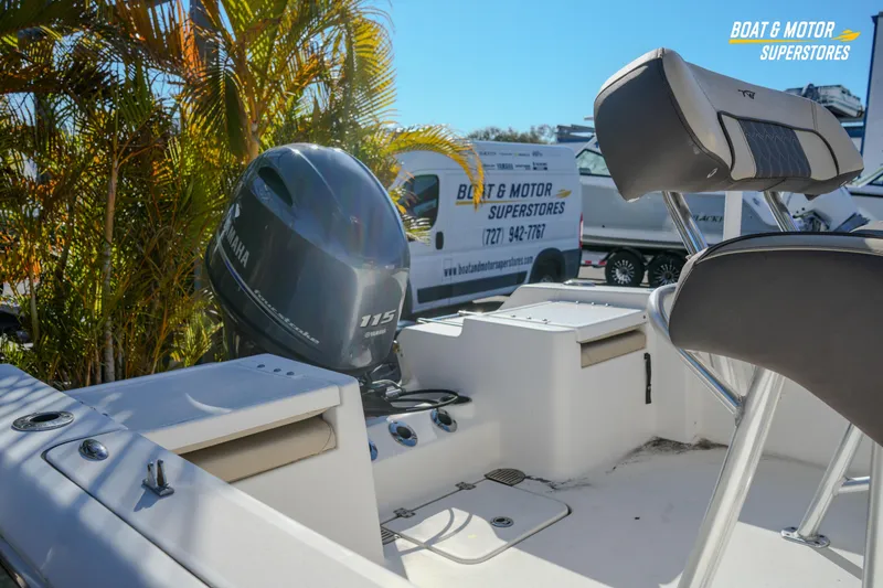 Slide: The Image of 2019 Tidewater 198 CC Adventure boat with Yamaha 115 engine at dealership. - 15