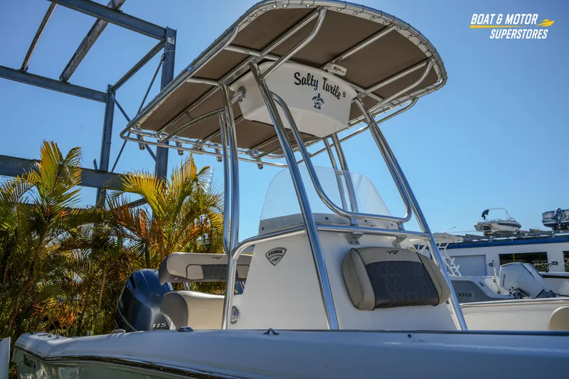 Slide: The Image of 2019 Tidewater 198 CC Adventure boat with T-top, displayed at Boat & Motor Superstores. - 8
