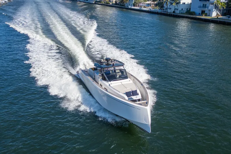 Slide: The Image of 2019 Pardo Yachts P50 cruising on a sunny day in a scenic waterway. - 7