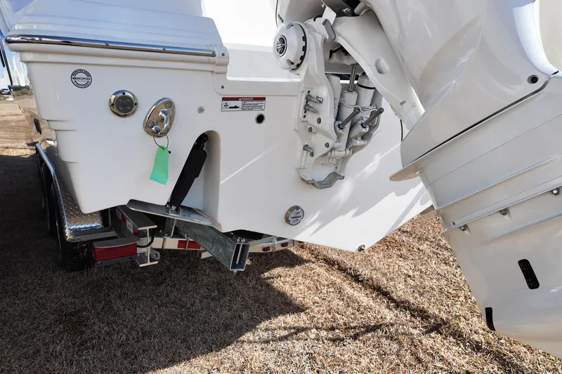 Slide: The Image of 2026 Sea Fox 328 Commander boat engine and trailer detail. - 57