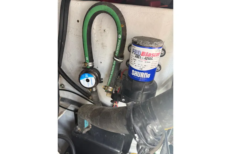 Slide: The Image of Boat plumbing system with Shurflo ProBlaster pump in 2009 Grady-White Marlin 300. - 40