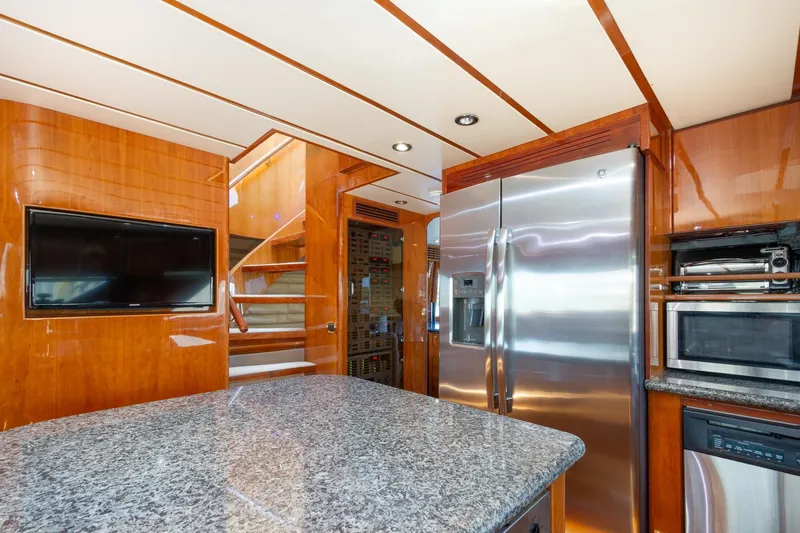 Slide: The Image of Luxurious kitchen on a 2003 Hargrave Skylounge yacht. - 23