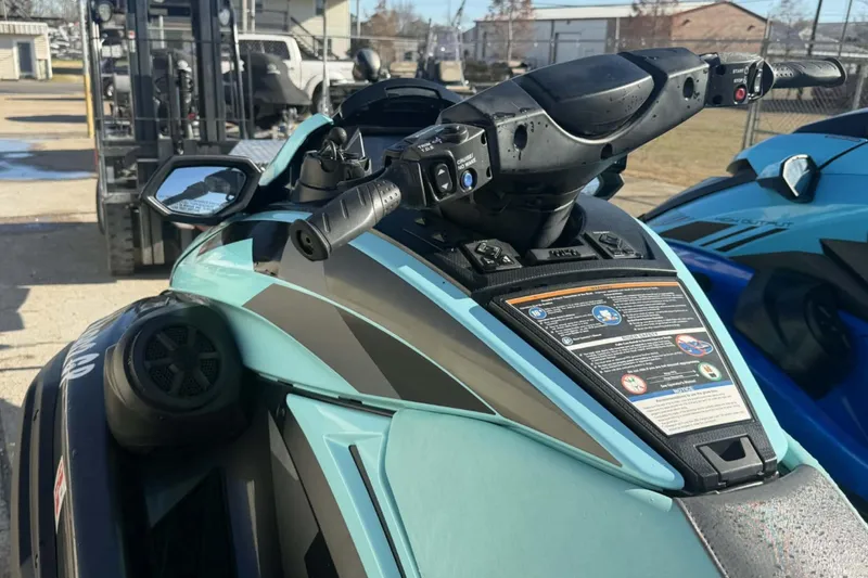 Slide: The Image of 2023 Yamaha WaveRunner GP1800R SVHO, close-up of handlebars and controls. - 12