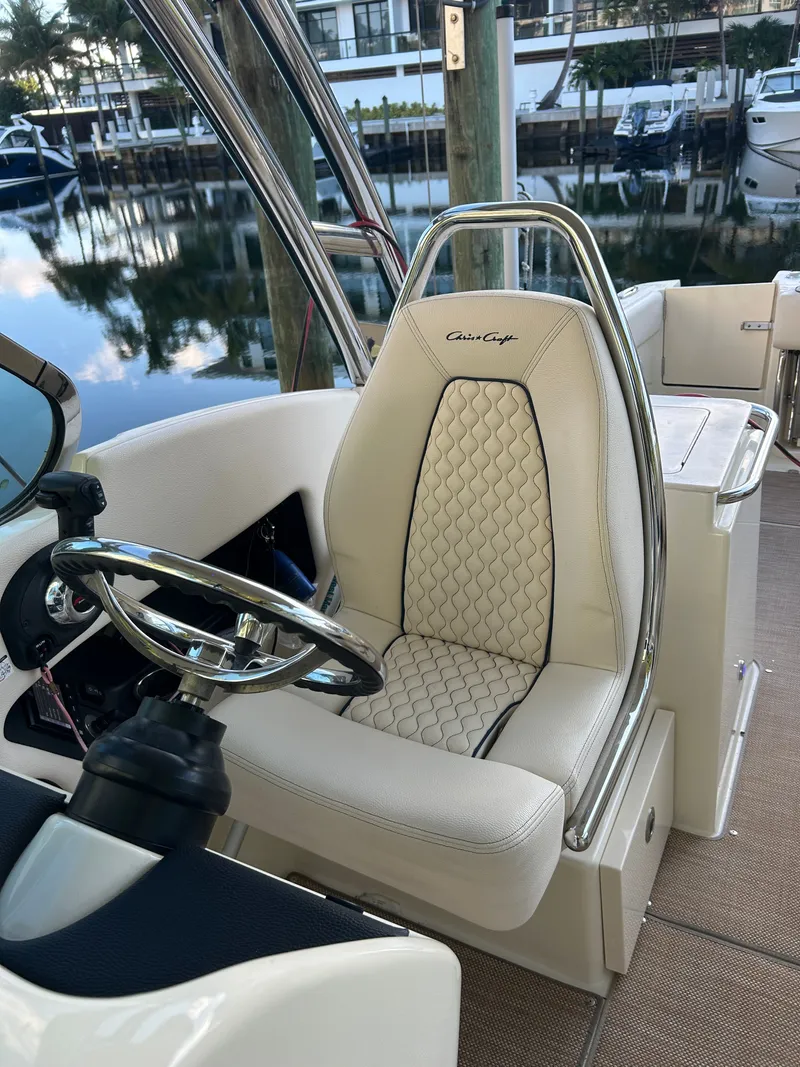 Slide: The Image of Luxurious seating in the 2022 Chris-Craft Calypso boat. - 2