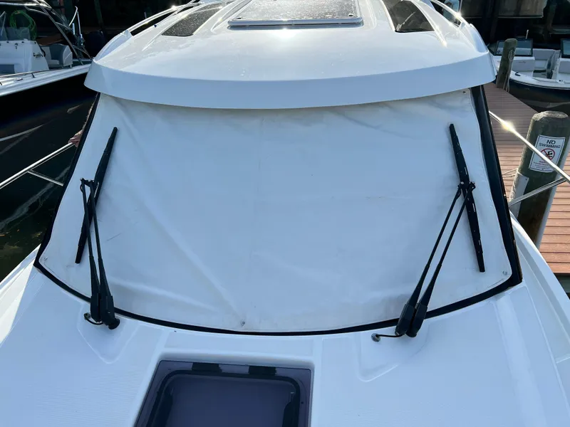 Slide: The Image of Beneteau Antares 9 2021 boat windshield with wipers at dock. - 4