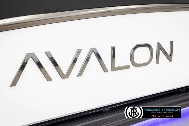 Slide: The Image of 2026 Avalon CAT QLS logo on sleek white surface, Reeder-Trausch Marine branding visible. - 56