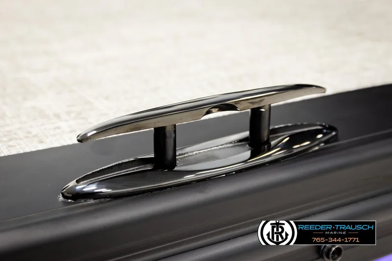 Slide: The Image of Chrome cleat on Avalon CAT QLS 2026 boat, Reeder-Trausch Marine branding visible. - 61