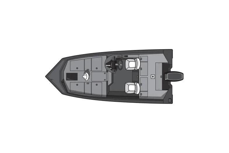 Slide: The Image of Top view of 2026 Smoker Craft Viper 165 boat layout. - 17