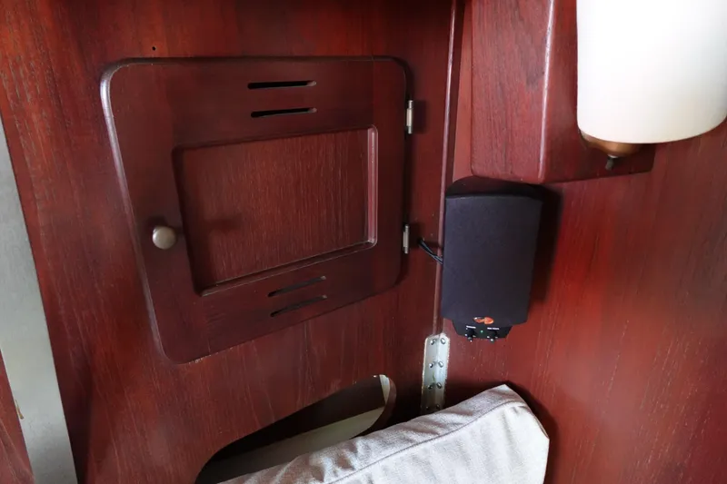 Slide: The Image of Wooden interior detail of a 1978 Morgan 382 sailboat cabin. - 38
