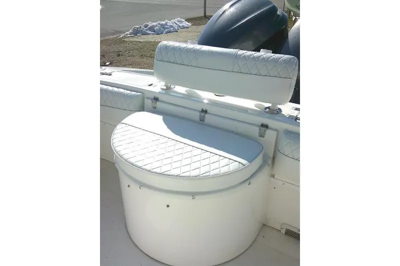 Slide: The Image of 1996 Fountain 31 Center Console boat seating with quilted upholstery. - 43