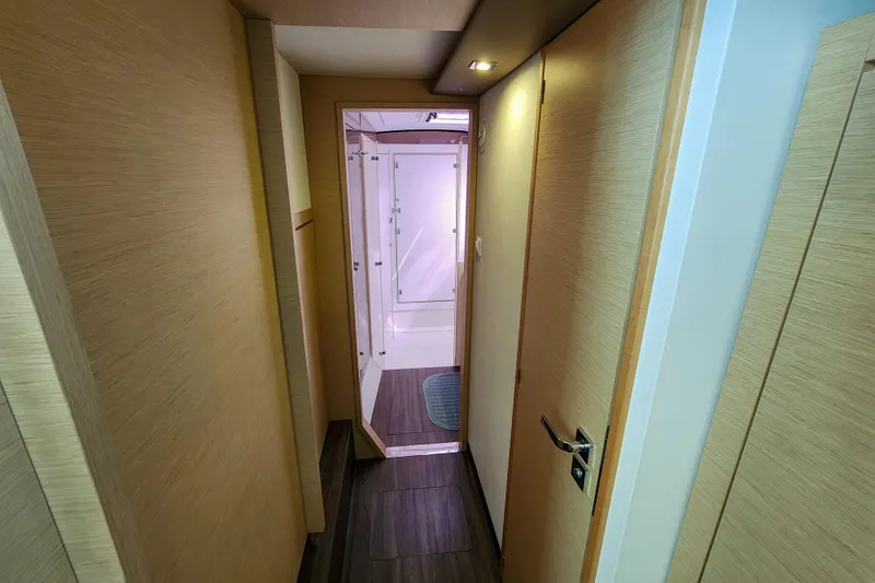 Slide: The Image of Luxurious interior of 2016 Fountaine Pajot Lucia 40 catamaran with cozy bedroom. - 58