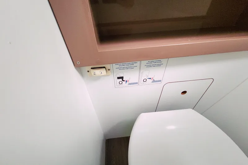 Slide: The Image of Luxurious cabin interior of 2016 Fountaine Pajot Lucia 40 with blue bedding. - 61