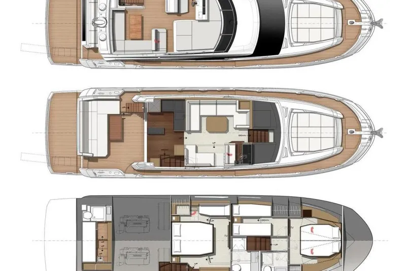 Slide: The Image of Luxurious interior of 2018 Prestige 520 yacht with modern seating and large windows. - 26