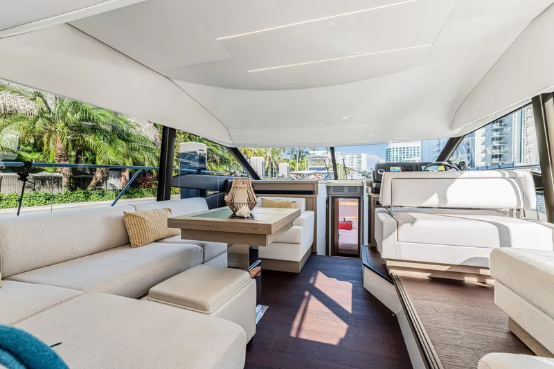 Slide: The Image of Luxurious interior of 2018 Prestige 520 yacht with elegant seating and modern design. - 27