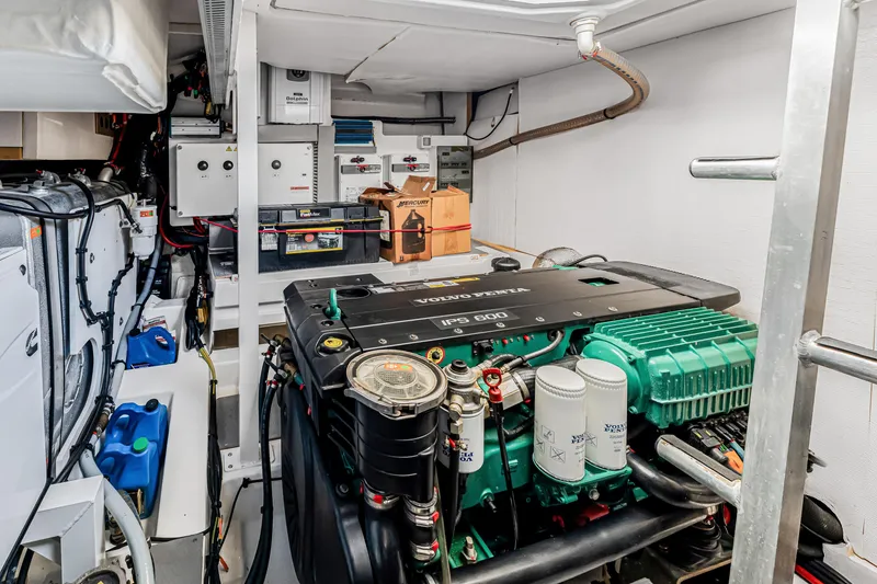 Slide: The Image of Engine room of 2018 Prestige 520 yacht with Volvo Penta IPS 600 engine. - 62