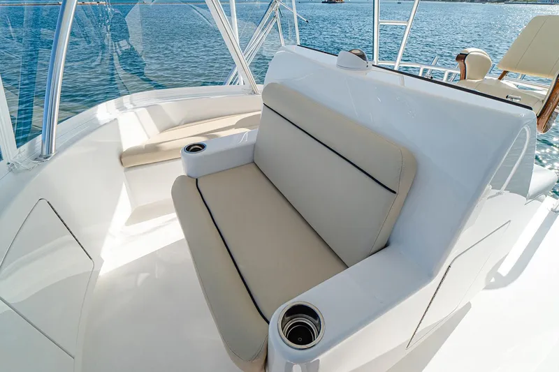 Slide: The Image of Manufacturer Provided Image: Luxurious seating on 2026 Viking 46 Billfish yacht, featuring sleek design and ocean view. - 6