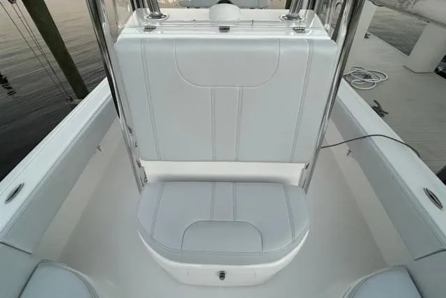 Slide: The Image of 2025 Contender 26 Bay boat interior with sleek seating and modern design. - 18