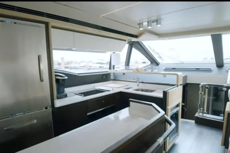Slide: The Image of Luxurious kitchen interior of 2017 Azimut 66 yacht with modern appliances and sleek design. - 10