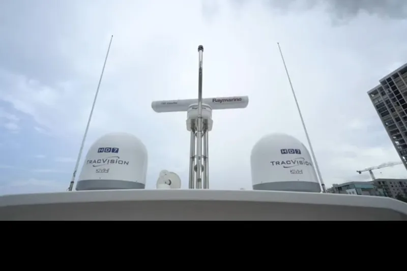 Slide: The Image of Azimut 66 yacht 2017 with TracVision HD7 satellite domes and Raymarine radar. - 26