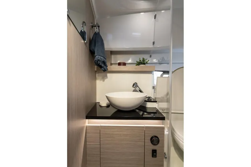 Slide: The Image of Modern bathroom interior of 2026 Jeanneau Leader 9.0 WA Series 2 yacht. - 21