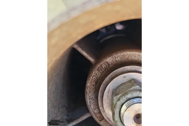 Slide: The Image of Close-up of a 2009 Formula 353 FASTech boat component with visible serial number. - 36