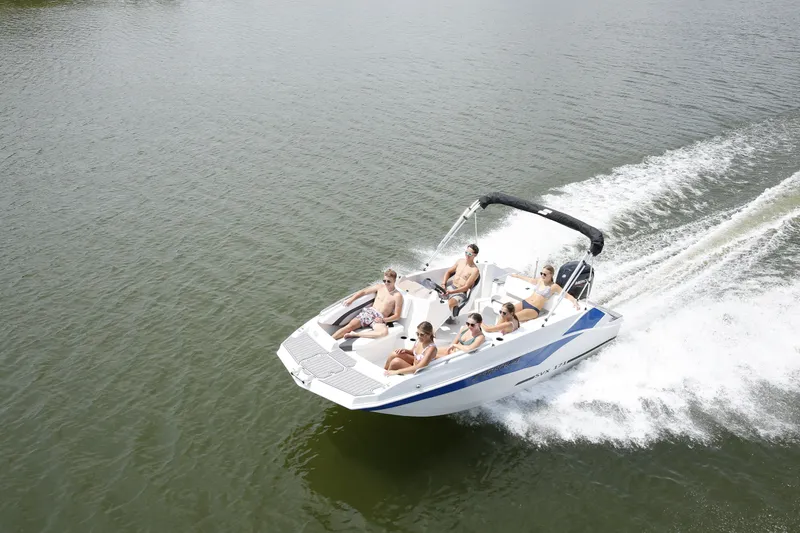 Slide: The Image of Starcraft SVX 171 OB 2026 boat on water with passengers. - 3