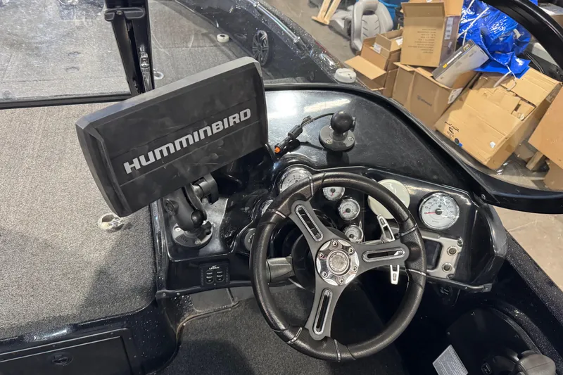 Slide: The Image of Steering console of 2020 Nitro ZV21 boat with Humminbird fish finder. - 7