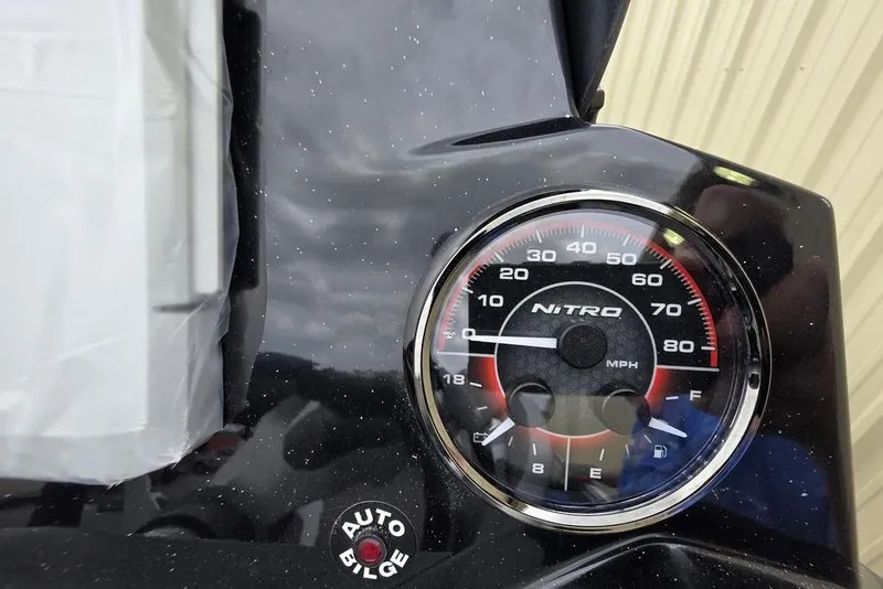 Slide: The Image of Dashboard of 2026 Nitro Z20 XL Pro boat with speedometer and auto bilge switch. - 16