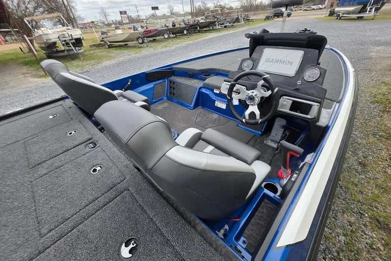 Slide: The Image of 2026 Nitro Z20 XL Pro boat interior with Garmin navigation system and dual seating. - 19