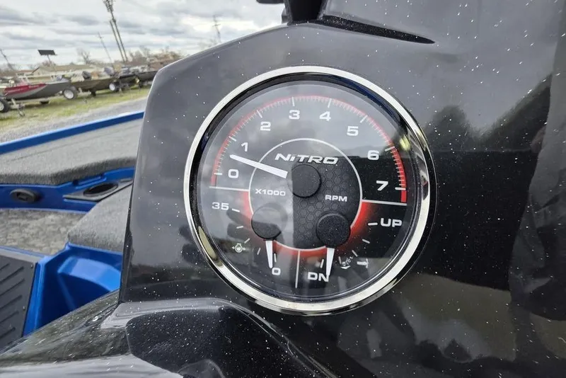 Slide: The Image of Close-up of 2026 Nitro Z20 XL Pro tachometer displaying RPM gauge. - 20