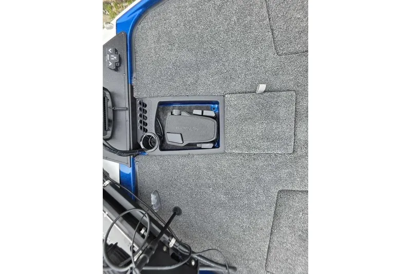 Slide: The Image of 2026 Nitro Z20 XL Pro boat deck with pedal and control panel. - 56