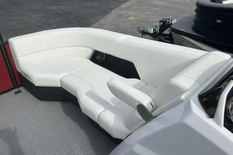 Slide: The Image of Luxurious white seating on 2026 Evotti 521CS boat, featuring modern design and comfort. - 10
