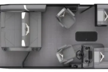 Slide: The Image of 2026 Evotti 521CS interior layout with seating and driving area. - 2