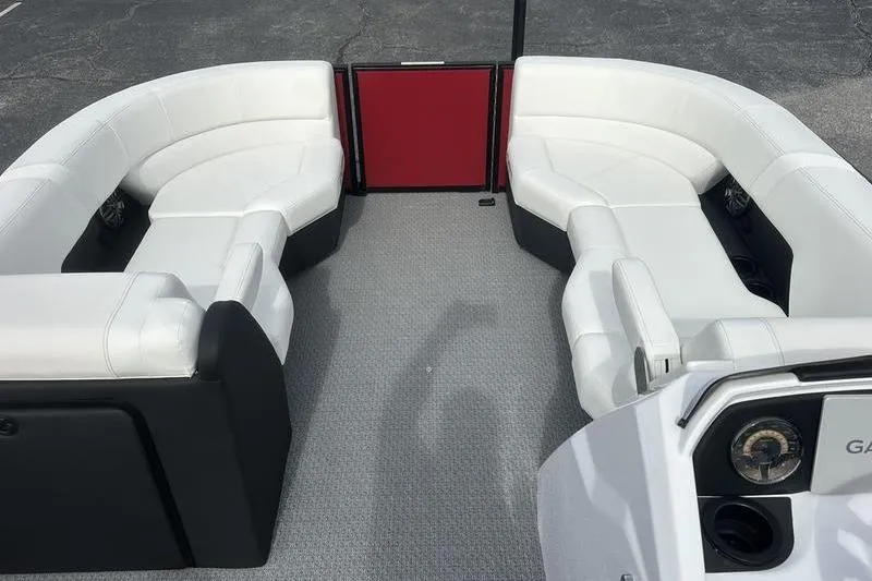 Slide: The Image of Luxurious seating on 2026 Evotti 521CS boat, featuring white upholstery and modern design. - 8