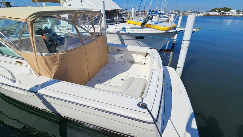 Slide: The Image of 2006 Tiara Yachts 2900 Coronet at dock, sunny day. - 24