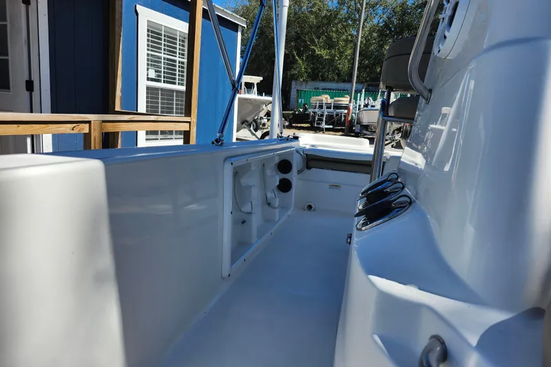 Slide: The Image of 2020 NauticStar 195 NauticBay boat interior with sleek white design and modern features. - 36