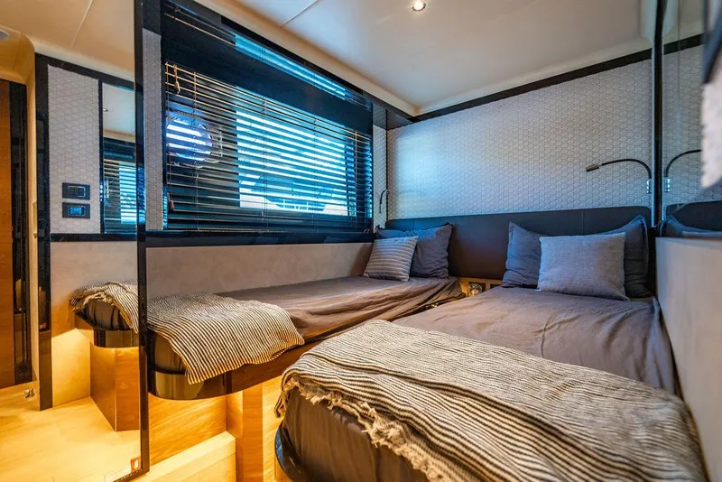 Slide: The Image of Luxurious twin cabin interior of 2023 Absolute 64 Navetta yacht. - 37